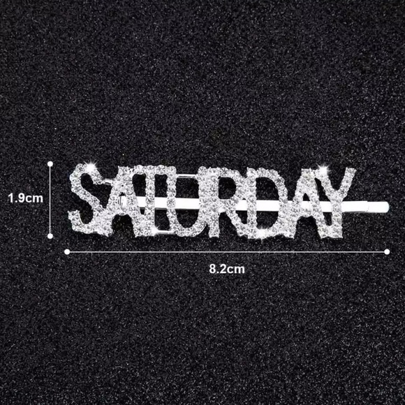 BLING Rhinestone Silver Hair Pin-Days of the Week - Picture 7 of 8